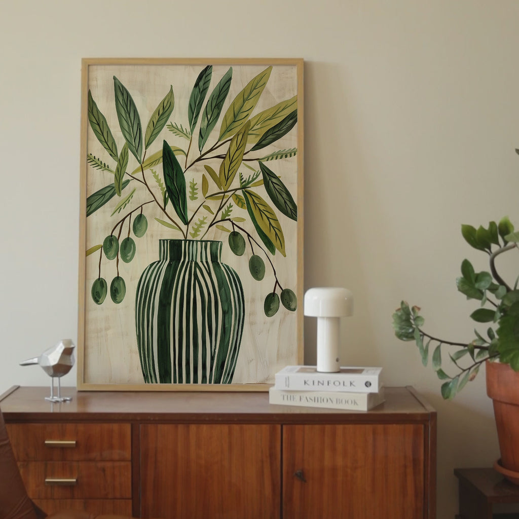 Minimalist Olive Green Print