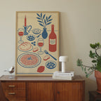 Wine & Pasta Still Life Print