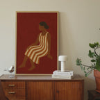 Modern Burgundy Red Minimalist Print