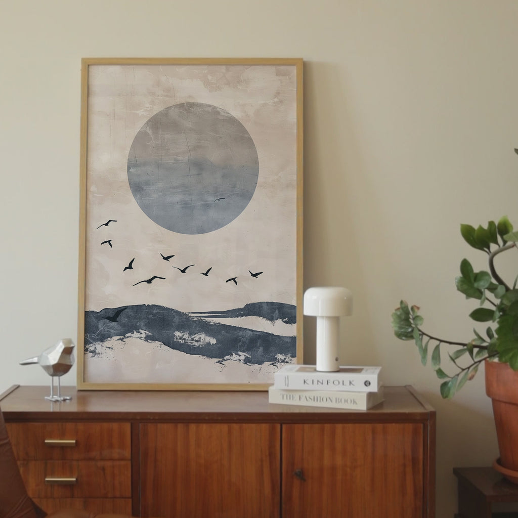 Japandi Blue Sun Print