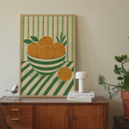 Striped Bowl Oranges Print