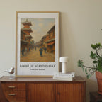 Abstract Japanese Village Print