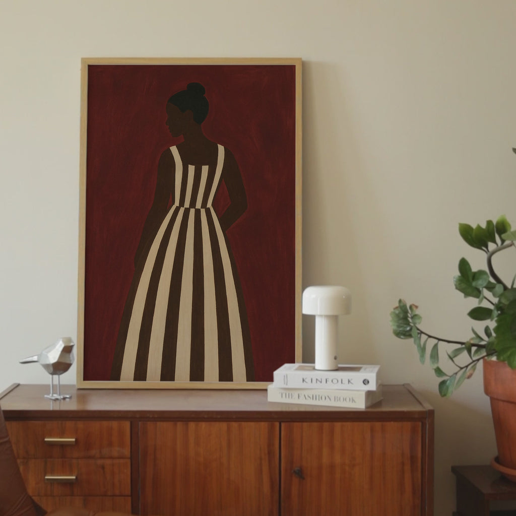 Minimalist Burgundy Portrait Print