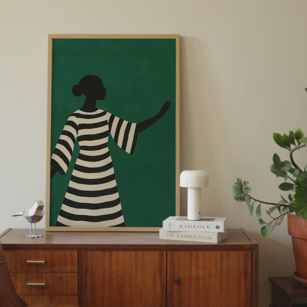 Green Minimalist Portrait Gallery Print