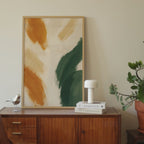 Terracotta Green Brushstrokes Print