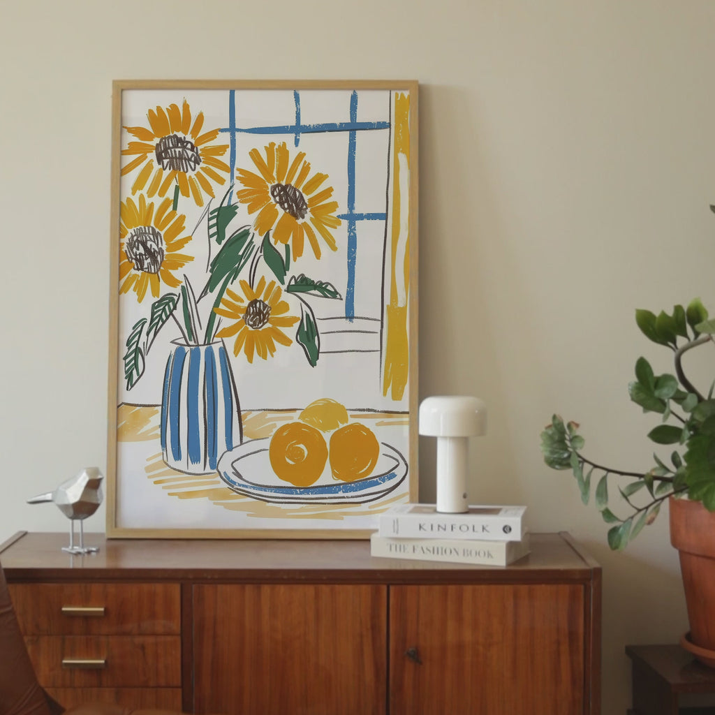 Cheerful Sunflower Sketch Print