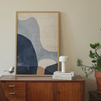 Blue Navy Shapes No.3 Print