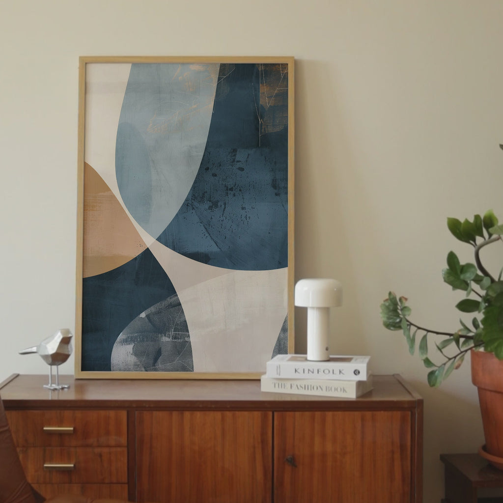 Blue Navy Shapes No.2 Print