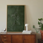 Minimalist Green Fruit Line Print